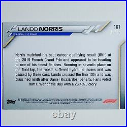 Lando Norris 2020 Topps Chrome F1 # 161 Driver of the Day Orange Wave Rookie /25