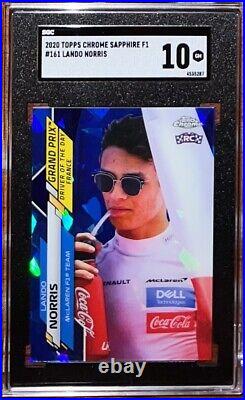Lando Norris Rookie RC 2020 Topps Chrome F1 #161 Driver of the Day SGC 10