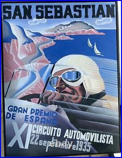 Large Grand Prix Painted Illustration San Sebastian Grand Prix Garage Majal