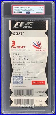 Lewis Hamilton 2007 British Grand Prix F1 Debut RC Ticket Rookie Year PSA Rare