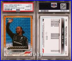 Lewis Hamilton 2022 Topps Chrome F1 165 Orange Wave Refractor PSA 10 #14/25