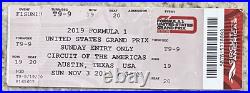 Lewis Hamilton 6th F1? Title 2019 United States F1 Grand Prix Pass/Ticket