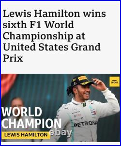 Lewis Hamilton 6th F1? Title 2019 United States F1 Grand Prix Pass/Ticket