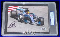 Lewis Hamilton 7x F1 Champion Grand Prix GOAT Signed Photo Auto Card PSA withLOA