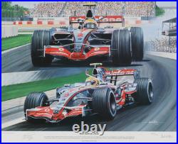 Lewis Hamilton F1 McLaren 2007 Rookie Year Signed Litho Auto Beckett BAS Loa