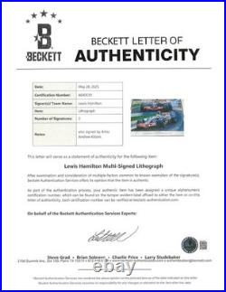 Lewis Hamilton F1 McLaren 2007 Rookie Year Signed Litho Auto Beckett BAS Loa