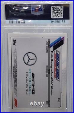 Lewis Hamilton Mercedes 2021 Topps Chrome F1 Gold Purple Ref. #150 PSA 8