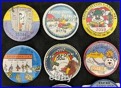 Lot of 37 Tip Up Town USA Badges Grand Prix Snomobile Race COMPLETE 1977 2013