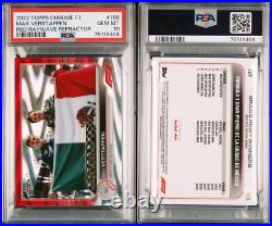 Max Verstappen 2022 Topps Chrome F1 #/5 Red Raywave Refractor PSA 10 POP 1/1 SSP