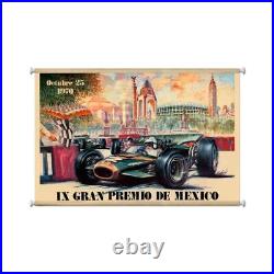 Mexico Grand Prix Auto Car Races 36 Wall Hanging Giclee Printed Canvas Print