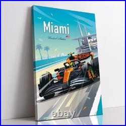 Miami F1 Grand Prix Canvas / Lando Norris / McLaren Racing Wall Art