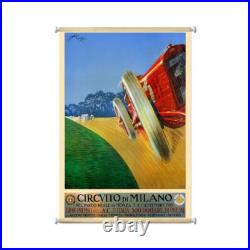 Milan Grand Prix Auto Car Races 36 Wall Hanging Giclee Printed Canvas Print