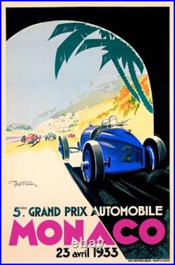 Monaco Grand Prix French Geo Ham Poster High Quality Giclee Print 43 x 62