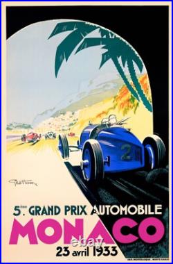 Monaco Grand Prix French Geo Ham Poster High Quality Giclee Print 43 x 62