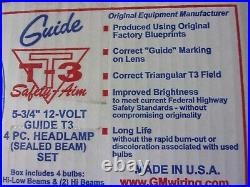 NEW 1960-67 Impala Belair Chevelle T-3 Guide Headlight Set of 4 Headlamp Bulbs