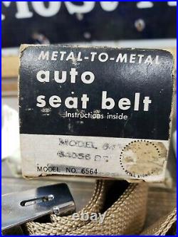 NOS Pair Tan Vintage Lap seat belt hot rat street rod custom gasser bomb Sears