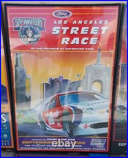 Nascar Grand Prix Poster LA Southern California Los Angeles RARE Ford Dealership