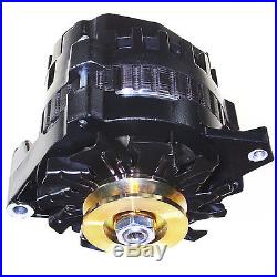 New Black High Output Alternator Fit Gm 65-85 1-wire One Wire 220 Amps 150a Idle
