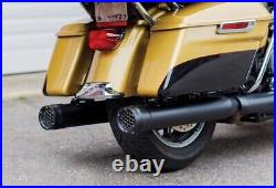 New Firebrand Grand Prix Black Mufflers Exhaust for HD FLH Touring 95-16