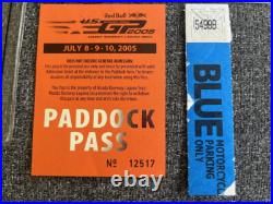 Nicky Hayden 1st Win 2005 USA Laguna Seca MotoGP Grand Prix Paddock Pass Tickets