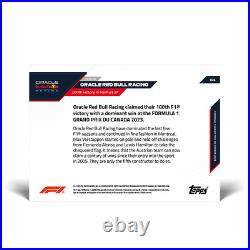 ORACLE RED BULL RACING 100th VICTORY F1 RED REFRACTOR PARALLEL TOPPS NOW CARD 21