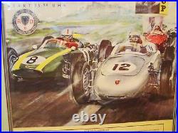 ORIGINAL 1960 GERMAN GRAND PRIX RACE POSTER 30 X 39 Framed PORSCHE Nurburgring