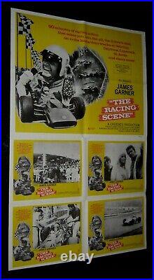 Orig RACING SCENE James Garner FORMULA 1 28X44 + GRAND PRIX PROGRAM & PRESSBOOK