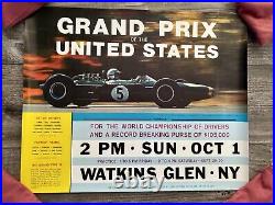 Original 1967 US Grand Prix At Watkins Glen Poster