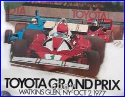 Original 1977 U. S. Grand Prix Gp Watkins Glen New York Race Poster 38 X 25