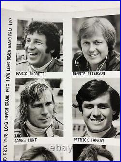 Original 1978 Long Beach Grand Prix Drivers photos James Hunt, Niki Lauda rare