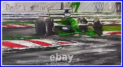 Original Oil Painting 1991 F 1 Schumacher Senna Grand Prix Formula One Race Car