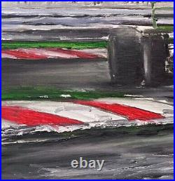 Original Oil Painting 1991 F 1 Schumacher Senna Grand Prix Formula One Race Car