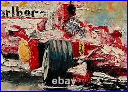 PAINTING FERRARI Race Car Formula 1 Racing Grand Prix ORIGINAL OIL Andre Dluhos