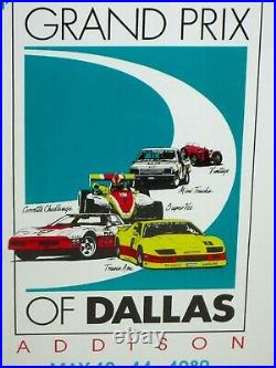 PONTIAC Grand Prix of DALLAS ADDISON May 1989 Poster Framed Glass 19 x 26 VG con