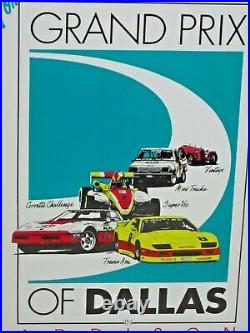 PONTIAC Grand Prix of DALLAS ADDISON May 1989 Poster Framed Glass 19 x 26 VG con