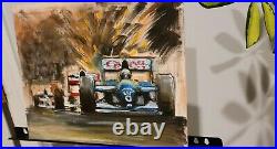 Painting F1 Senna Prost Schumaher 1993 Grand Prix Formula one Race cars art sgnd