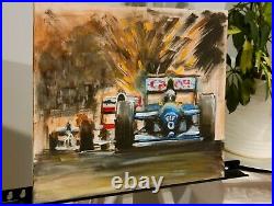 Painting F1 Senna Prost Schumaher 1993 Grand Prix Formula one Race cars art sgnd