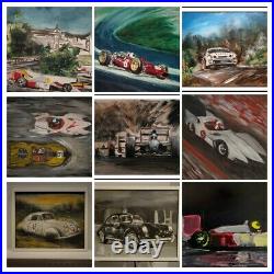 Painting F1 Senna Prost Schumaher 1993 Grand Prix Formula one Race cars art sgnd