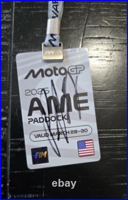 Pedro Acosta Autographed 2025 VIP Badge From Circuit Of The Americas Motogp