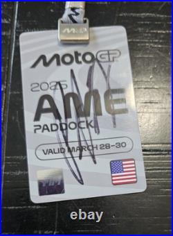Pedro Acosta Autographed 2025 VIP Badge From Circuit Of The Americas Motogp