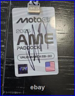 Pedro Acosta Autographed 2025 VIP Badge From Circuit Of The Americas Motogp