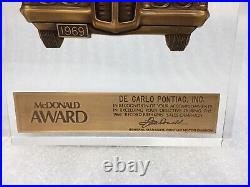 Pontiac Dealer Award 1969 grand prix wide track mcdonald award