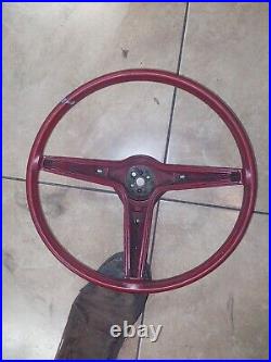 Pontiac Firebird Gto Grand Prix Factory Red W / Chrome Stripe Steering Wheel
