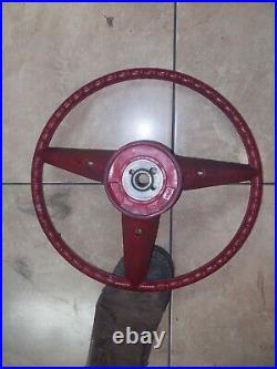 Pontiac Firebird Gto Grand Prix Factory Red W / Chrome Stripe Steering Wheel