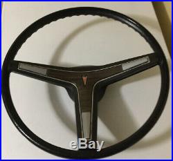 Pontiac Gto, Firebird, Lemans, Black 3 Spoke Steering Wheel, Horn, Very Nice