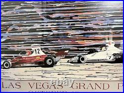 Randy Owens 1981 Las Vegas Grand Prix Original Serigrahps Framed Poster