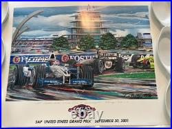 Randy Owens lithograph Formula 1 US Grand Prix at Indianapolis 2001