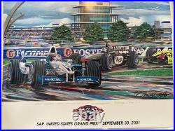Randy Owens lithograph Formula 1 US Grand Prix at Indianapolis 2001