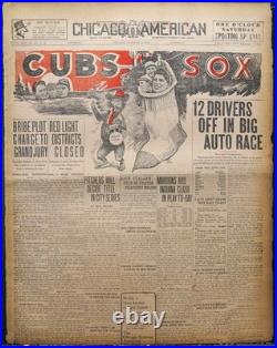 Rare 1912 Chicago Front Page Cubs, White Sox City Series, Grand Prix Auto Race