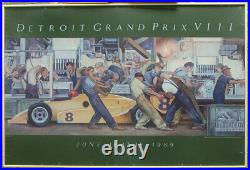 Rare 1989 Detroit Grand Prix Poster IndyCar Based on Diego Rivera Fresco